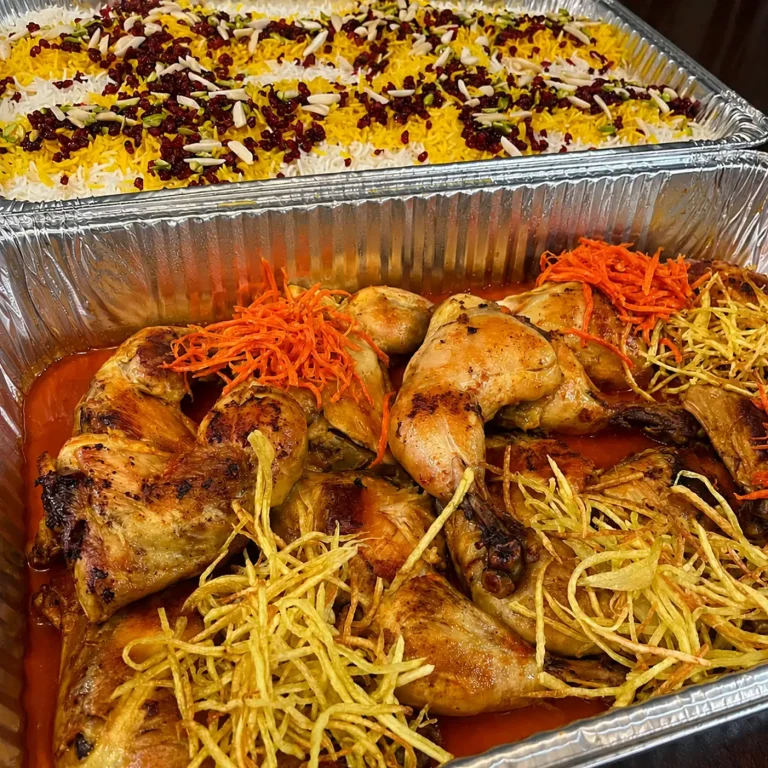 Street-Kabab-Chicken-with-Zereshk-Polo-768x768 Zereshk Polo With Chicken (10 People) - Image 1